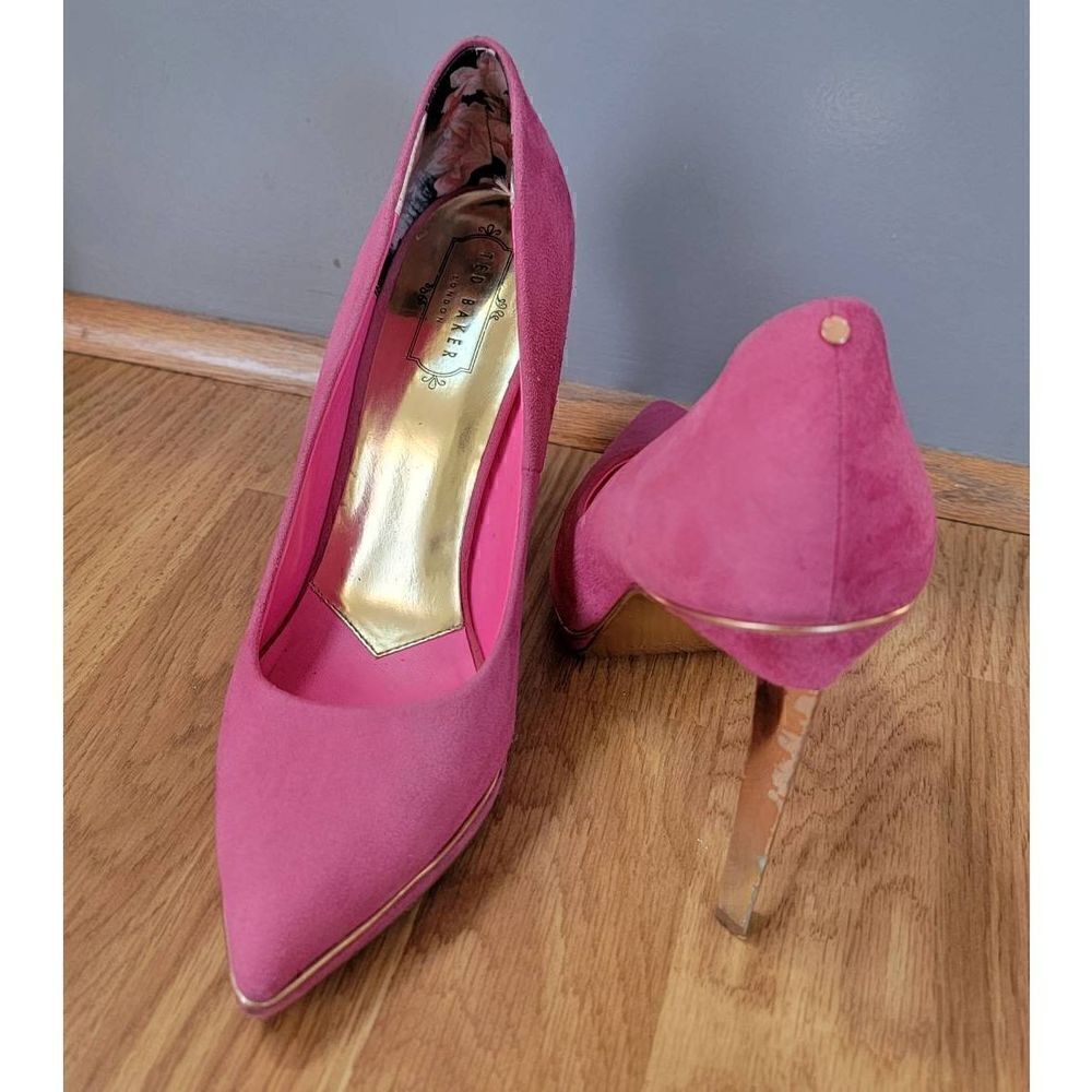 Ted Baker Lziblf Pointed-Toe Pump Fuchsia Suede Fabric 9.5